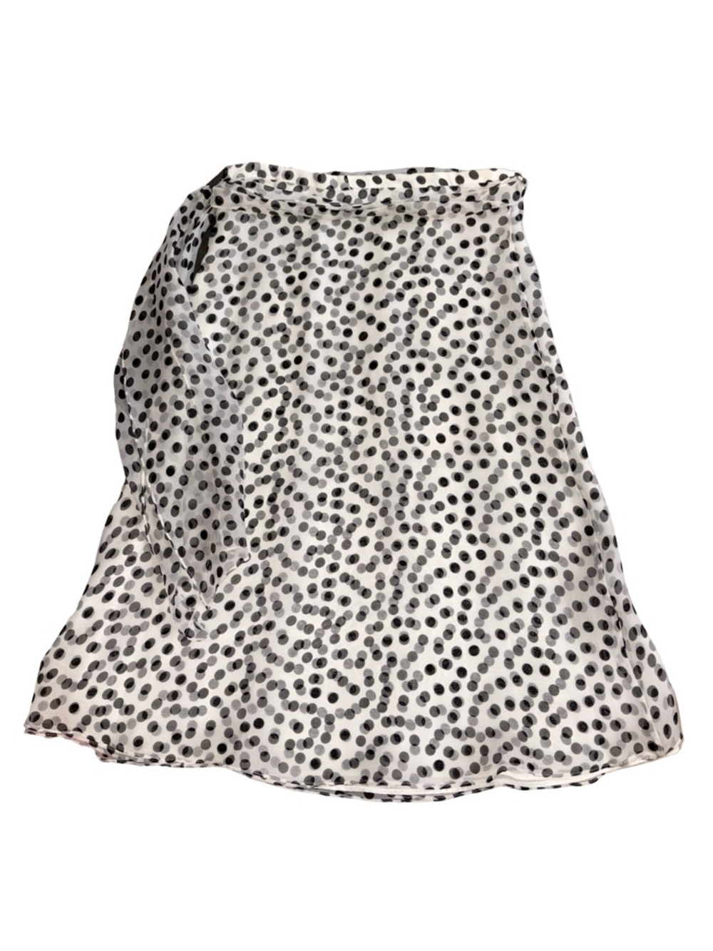 Shanty Polka Dot Layered Skirt Size 10 Sheer Overlay Tie Waist Black White - Picture 3 of 11